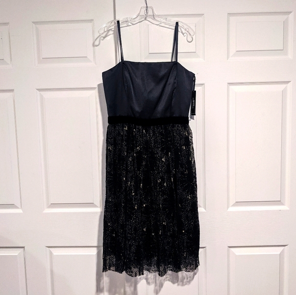 Tahari Dresses & Skirts - Tahari by ASL Black & Gold Mesh Dress